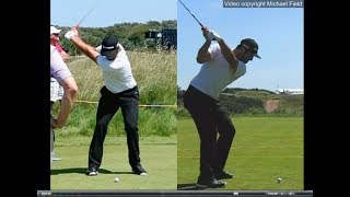 Jon Rahm golf swing  Long Iron faceon amp downtheline July 2017 [upl. by Airamak972]