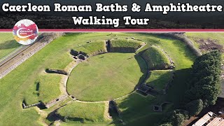 CAERLEON ROMAN BATHS amp AMPHITHEATRE WALES  Walking Tour  Pinned on Places [upl. by Reis]