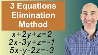 Solving Systems of 3 Equations Elimination [upl. by Nuncia]