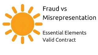 Fraud vs Misrepresentation  Other Essential Elements of a Valid Contract  CA CPT  CS amp CMA [upl. by Sairacaz924]